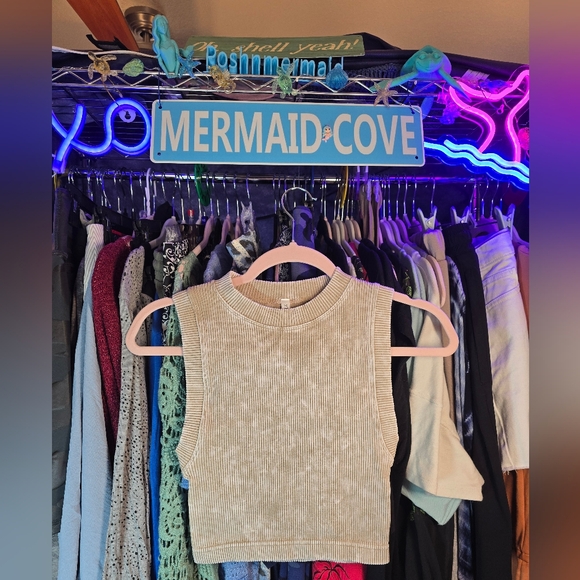 Zenana Outfitters Other - #0519 L/XL NEW ZENANA Lt Caramel Stone Wash Ribbd Brami Semi Crop Fits 38A-40DD